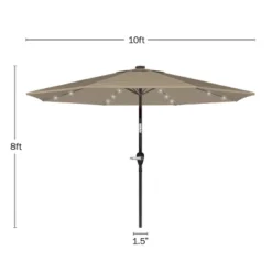 Nature Spring Tilting Patio Umbrella With Solar LED Lights - 10', Sand -Deals Patio Elegance Store GUEST 2ddc9ec4 a64c 490e 99c9 9cccff89496d