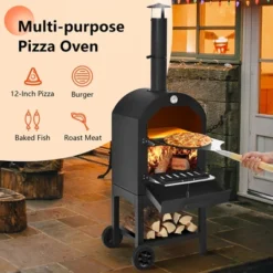 Costway Outdoor Pizza Oven Wood Fire Pizza Maker Grill W/ Pizza Stone & Waterproof Cover -Deals Patio Elegance Store GUEST 2e010bb3 7a98 43be b468 506f7468672a