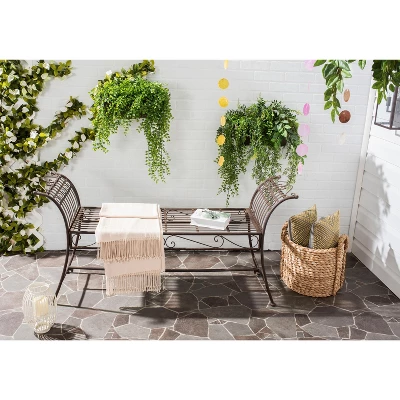 Hadley Bench - Rustic Brown - Safavieh 1 Hadley Bench - Rustic Brown - Safavieh