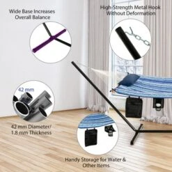 Costway Hammock Chair Stand Set Cotton Swing W/ Pillow Cup Holder Indoor Outdoor 13 Costway Hammock Chair Stand Set Cotton Swing W/ Pillow Cup Holder Indoor Outdoor -Deals Patio Elegance Store GUEST 2f71d4a9 fc8f 4d7d 85d5 01bfcf1cd8c3