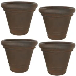 Sunnydaze Decor Sunnydaze Crozier Polyresin Outdoor/Indoor Heavy-Duty Double-Walled Fade-Resistant Flower Pot Planter - 16" Diameter - Rust -Deals Patio Elegance Store GUEST 2f9a6627 225f 4aa2 a153 fee26ad8cc7f