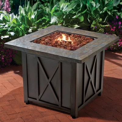 Endless Summer 30 Inch Square 30,000 BTU Liquid Propane Gas Outdoor Fire Pit Table W/ Push Button Ignition, Lava Rock, & Steel Fire Bowl, Bronze 3 Endless Summer 30 Inch Square 30,000 BTU Liquid Propane Gas Outdoor Fire Pit Table W/ Push Button Ignition, Lava Rock, & Steel Fire Bowl, Bronze - Image 3