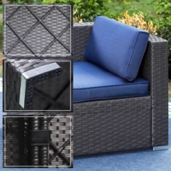 6pc Outdoor Rattan Wicker Sectional Sofa Set - Blue - Captiva Designs 13 6pc Outdoor Rattan Wicker Sectional Sofa Set - Blue - Captiva Designs -Deals Patio Elegance Store GUEST 3078b348 92ee 4ef8 88cd 752dcbc58a8a