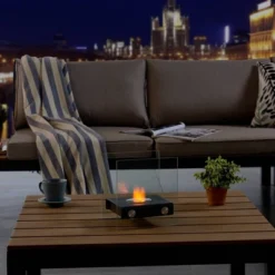6.75"x7.5" Ventless Smokeless Square Glass & Black Metal Tabletop Fire Pit - Danya B. -Deals Patio Elegance Store GUEST 310f5bf3 a759 4cc5 9881 9d0ce8d38bbc