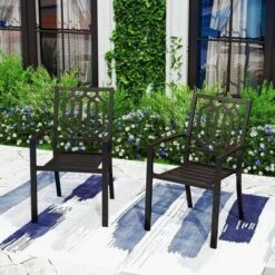 5pc Patio Dining Set With Round Table & Steel Arm Chairs With Hexagon-Shaped Back - Captiva Designs 14 5pc Patio Dining Set With Round Table & Steel Arm Chairs With Hexagon-Shaped Back - Captiva Designs -Deals Patio Elegance Store GUEST 315e3bb0 ad0b 4613 89c5 b2e80338eb0f
