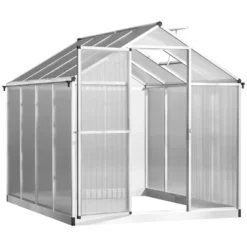 Outsunny Walk-In Polycarbonate Greenhouse With Roof Vent For Ventilation & Rain Gutter, Hobby Greenhouse For Winter -Deals Patio Elegance Store GUEST 31b00112 4e3a 45b7 9eaa 83a76174a9fc
