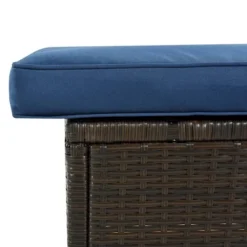 9pc Wicker Patio Sectional Seating Set With Cushions - Brown/Blue - GODEER -Deals Patio Elegance Store GUEST 31ec3be7 cc9f 4657 8aa6 65921b08ebff