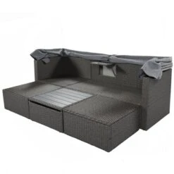 4pc Outdoor Wicker Rectangle Daybed With Canopy & Cushions - Gray - GODEER 22 4pc Outdoor Wicker Rectangle Daybed With Canopy & Cushions - Gray - GODEER -Deals Patio Elegance Store GUEST 322ebe6e a674 4df2 81e3 5888fa8d838c