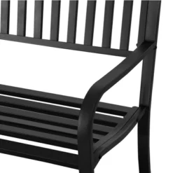 Outsunny 50" Garden Park Bench, Slatted Steel Outdoor Decorative Loveseat For Patio Lawn -Deals Patio Elegance Store GUEST 3250718d 4b7e 41fa 8a0a bfa5c3f7dcbf