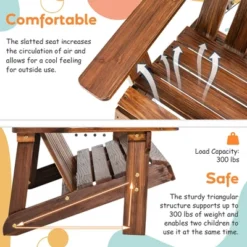 Costway 2 Person Adirondack Chair Kid Solid Wood Loveseat Backrest Arm Rest Patio Coffee/White 15 Costway 2 Person Adirondack Chair Kid Solid Wood Loveseat Backrest Arm Rest Patio Coffee/White -Deals Patio Elegance Store GUEST 32d6ab6d 0cff 4897 b2a8 d12819bf499b