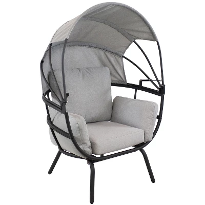 Sunnydaze Decor Sunnydaze Modern Luxury Patio Lounge Chair With Retractable Shade - Powder-Coated Aluminum Frame With Polyester Cushions And Canopy 12 Sunnydaze Decor Sunnydaze Modern Luxury Patio Lounge Chair With Retractable Shade - Powder-Coated Aluminum Frame With Polyester Cushions And Canopy - Image 12
