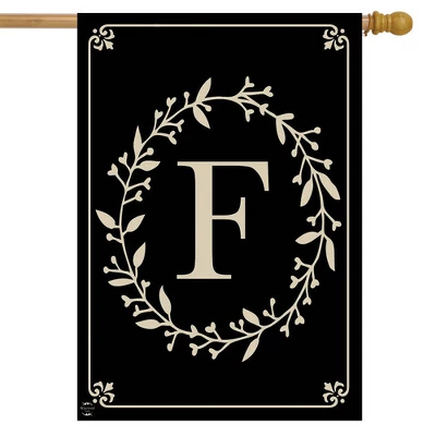 Briarwood Lane Classic Monogram Letter F House Flag Double-Sided 28" X 40" 1 Briarwood Lane Classic Monogram Letter F House Flag Double-Sided 28" X 40"