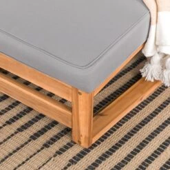 Galia 2pc Square Leg Acacia Wood Chair And Ottoman With Cushions - Brown - Saracina Home -Deals Patio Elegance Store GUEST 34f09a2c 5eb2 4765 8bf5 0e22052dcc27