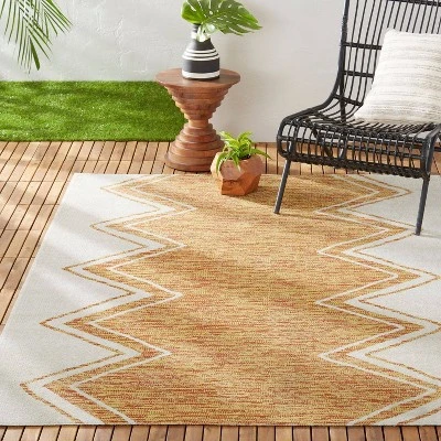 7'9" X 10'2" New York Patio Sofia Leon Indoor/Outdoor Rug Ivory/Mustard - Nicole Miller 1 7'9" X 10'2" New York Patio Sofia Leon Indoor/Outdoor Rug Ivory/Mustard - Nicole Miller