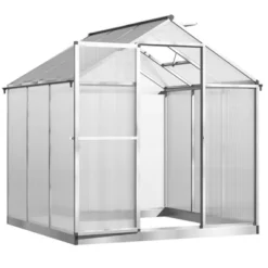 Outsunny Walk-In Polycarbonate Greenhouse With Roof Vent For Ventilation & Rain Gutter, Hobby Greenhouse For Winter -Deals Patio Elegance Store GUEST 361c5741 b56e 4af1 921a 9510c5b06da6