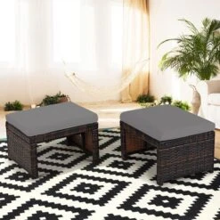 Costway 2PCS Patio Rattan Ottoman Cushioned Seat Foot Rest Furniture TurquoiseRedWhite 25 Costway 2PCS Patio Rattan Ottoman Cushioned Seat Foot Rest Furniture TurquoiseRedWhite -Deals Patio Elegance Store GUEST 372ea5a5 9dde 480a b56f 40ed60cbc4b2