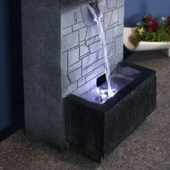Sunnydaze Decor Sunnydaze Indoor Home Office Polyresin Modern Tiered Brick Wall Tabletop Water Fountain With LED Light - 13" -Deals Patio Elegance Store GUEST 37a51b8e 40a5 4ab6 b41f ecf96d7f30f1
