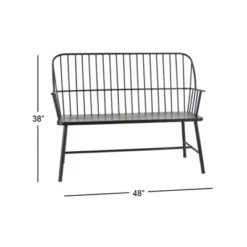 Traditional Outdoor Patio Bench - Black - Olivia & May -Deals Patio Elegance Store GUEST 3840f8e5 7216 4e72 afc9 0d46c04c0043