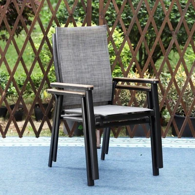 7pc Patio Set With Steel Table & Lightweight Aluminum Frame Sling Chairs - Captiva Designs 8 7pc Patio Set With Steel Table & Lightweight Aluminum Frame Sling Chairs - Captiva Designs - Image 8