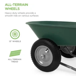 Best Choice Products Dual-Wheel Home Wheelbarrow Yard Garden Cart For Lawn, Construction - Green -Deals Patio Elegance Store GUEST 39f6c1f8 7856 4406 945f fe186180c519