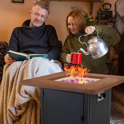 5pc Patio Dining Set With 34" Square Fire Pit Table & Swivel Arm Chairs - Captiva Designs 2 5pc Patio Dining Set With 34" Square Fire Pit Table & Swivel Arm Chairs - Captiva Designs - Image 2