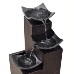 Teamson Home Outdoor Modern Stone-Look 4-Tier Floor Fountain, Brown -Deals Patio Elegance Store GUEST 3a4d71c7 a0f8 4574 bf6d b5838b567009