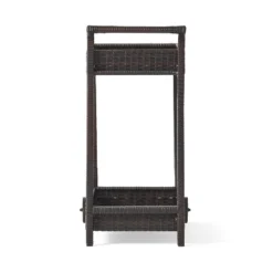 Savona Wicker Outdoor Serving Cart - Brown - Christopher Knight Home -Deals Patio Elegance Store GUEST 3ae5699d 3049 4a21 8bb0 290da99100a8