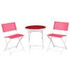 Costway 3 PCS Folding Bistro Table Chairs Set Garden Backyard Patio Furniture Red