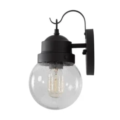 11" Metal/Glass Globe Outdoor Wall Lamp Black - LNC -Deals Patio Elegance Store GUEST 3b2950fd cd6a 4152 9f1c f086fed9a9d1