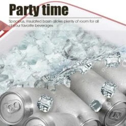 Costway 80-quart Cooler Beer Cart Outdoor Entertaining Rolling Party Steel Bar Bistro -Deals Patio Elegance Store GUEST 3b30748b fc56 41d0 ad68 c3b9e7eb68c4