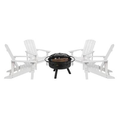 Merrick Lane Ayala 5 Piece Outdoor Leisure Set With Set Of 4 Poly Resin Adirondack Chairs And Star And Moon Iron Fire Pit 12 Merrick Lane Ayala 5 Piece Outdoor Leisure Set With Set Of 4 Poly Resin Adirondack Chairs And Star And Moon Iron Fire Pit - Image 12
