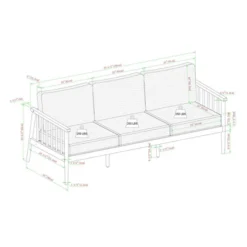 Saracina Home Modern Boho Eucalyptus Outdoor Spindle Sofa With Cushions -Deals Patio Elegance Store GUEST 3d8e4406 bf24 47ef b778 46137a40d20d