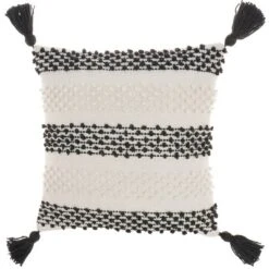 18"x18" Woven Loops Striped Square Throw Pillow With Tassels - Mina Victory -Deals Patio Elegance Store GUEST 3e557057 0b4b 47ec b3d8 b64dfdb1323f