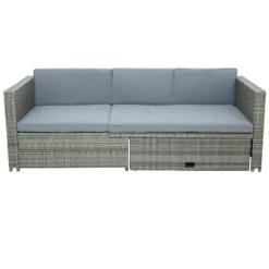 4pc Outdoor Wicker Conversation Sectional Set With Cushions - Gray - GODEER 37 4pc Outdoor Wicker Conversation Sectional Set With Cushions - Gray - GODEER -Deals Patio Elegance Store GUEST 3f4c36ea 0e6f 4713 9b56 6c8fde3c1487