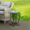 Mosaic Patio Side Table With Iron Legs - Teamson Home