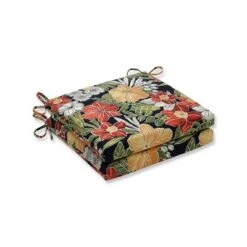 2pc Clemens Noir Squared Edge Seat Cushions Black - Pillow Perfect -Deals Patio Elegance Store GUEST 4097815e 8790 4b40 8cbf 1332ff86b836