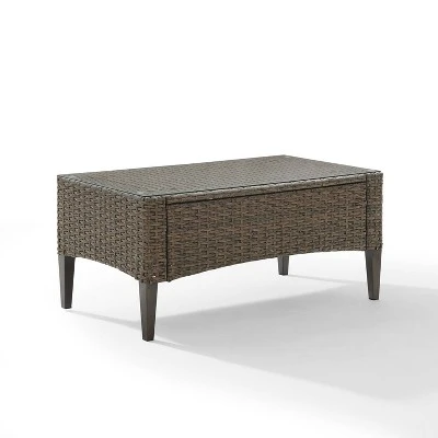 Rockport Outdoor Wicker Coffee Table - Crosley 1 Rockport Outdoor Wicker Coffee Table - Crosley
