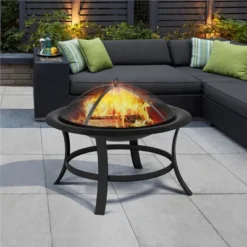 Yaheetech 29" Round Fire Pits Fire Bowl With Spark Screen For Backyard Patio Camping -Deals Patio Elegance Store GUEST 40e5e545 5ce0 4731 ae0d 96180c47129f