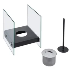 6.75"x7.5" Ventless Smokeless Square Glass & Black Metal Tabletop Fire Pit - Danya B. -Deals Patio Elegance Store GUEST 41170221 dc71 4f06 85b8 b3d13d8589ae