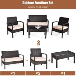 Tangkula 8PCS Conversation Wicker Set Patio Rattan Table&Cushioned Chair 16 Tangkula 8PCS Conversation Wicker Set Patio Rattan Table&Cushioned Chair -Deals Patio Elegance Store GUEST 41849f83 fbc7 4ed4 ad05 6a6fb9b17fbd