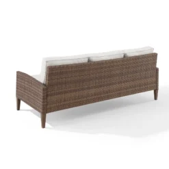 Capella Outdoor Wicker Sofa - Cream/Brown - Crosley -Deals Patio Elegance Store GUEST 41be429c 65f5 4363 8b53 2863f7e165cf
