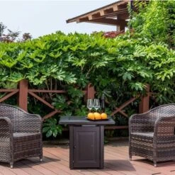 Garden Comfort 28" Square Outdoor Fire Table Mocha -Deals Patio Elegance Store GUEST 4209d1b7 fbe4 4343 a3c3 9a9aa58ca571