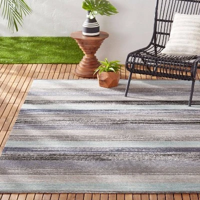 5'2" X 7'2" New York Patio Sofia Estelle Indoor/Outdoor Rug Gray/Blue - Nicole Miller 1 5'2" X 7'2" New York Patio Sofia Estelle Indoor/Outdoor Rug Gray/Blue - Nicole Miller