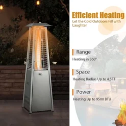 Costway 35'' Portable Tabletop Pyramid Patio Heater Stainless Steel Propane Gas 9500 BTU -Deals Patio Elegance Store GUEST 43a3d0df 33f5 4a4b 87e7 a9a5f23bd861