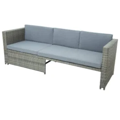 4pc Outdoor Wicker Conversation Sectional Set With Cushions - Gray - GODEER 33 4pc Outdoor Wicker Conversation Sectional Set With Cushions - Gray - GODEER -Deals Patio Elegance Store GUEST 43d38fd8 66f4 4041 8256 5eb7a4ed6b1c
