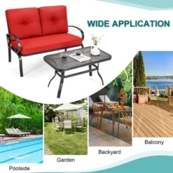 Costway 2PC Patio LoveSeat Coffee Table Furniture Set Bench W/ Cushions 14 Costway 2PC Patio LoveSeat Coffee Table Furniture Set Bench W/ Cushions -Deals Patio Elegance Store GUEST 44c645f0 8d33 4856 aaf2 60e11f821ef7