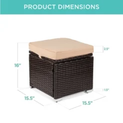 Best Choice Products Set Of 2 Wicker Ottomans, Multipurpose Furniture W/ Removable Cushions, Steel Frame -Deals Patio Elegance Store GUEST 45cb82a5 c3f8 4a2d 85d7 3919ae8247ed