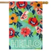 Hello Floral Spring Burlap House Flag Double-Sided 28" X 40" Briarwood Lane
