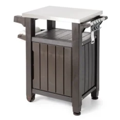 Keter Unity Portable 40 Gal Outdoor Table And Storage Cabinet W/ Accessory Hooks, Stainless Steel Top For Patio Kitchen Island Or Bar Cart -Deals Patio Elegance Store GUEST 46726c25 39fe 4d53 8f0e 5f528ff3dd7e