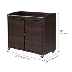 Teamson Home 39.5" Veronica Rolling Outdoor PE Rattan Bar Cart With Storage, Brown 13 Teamson Home 39.5" Veronica Rolling Outdoor PE Rattan Bar Cart With Storage, Brown -Deals Patio Elegance Store GUEST 46777ecb a632 4292 a975 e8304974bacb